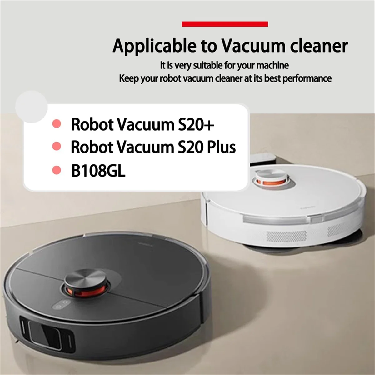 20-Piece Spare Parts Kit For Xiaomi Robot Vacuum S20+ - Includes 2 Main Brushes, 6 Side Brushes, 6 HEPA Filters, 6 Mop Pads - View #5