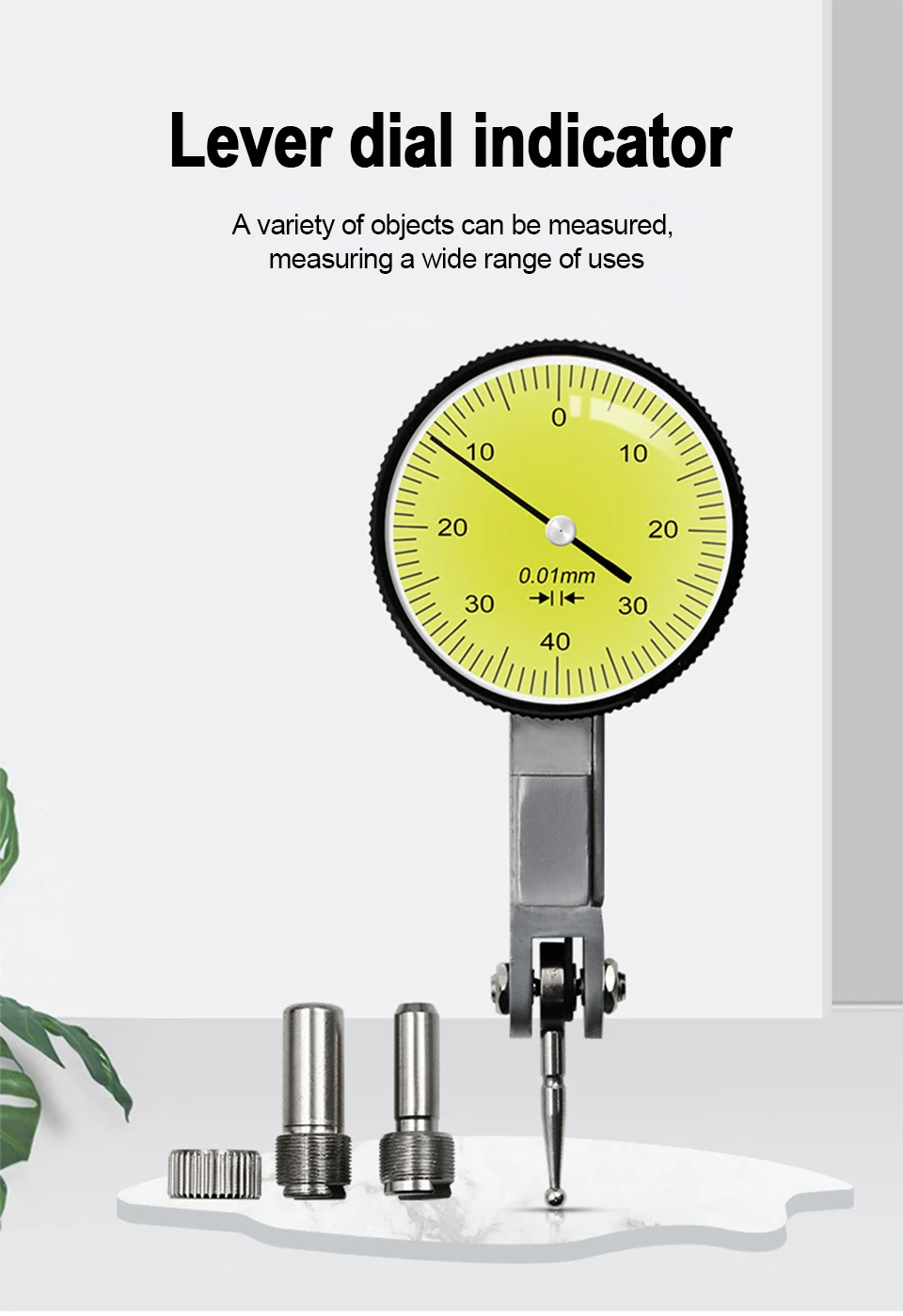Description Picture 4 of item0-0.8mm Level Dial Indicator Magnetic Base Holder Micrometer Precision Indicators Measuring Tools Hour Type Indicator Comparator