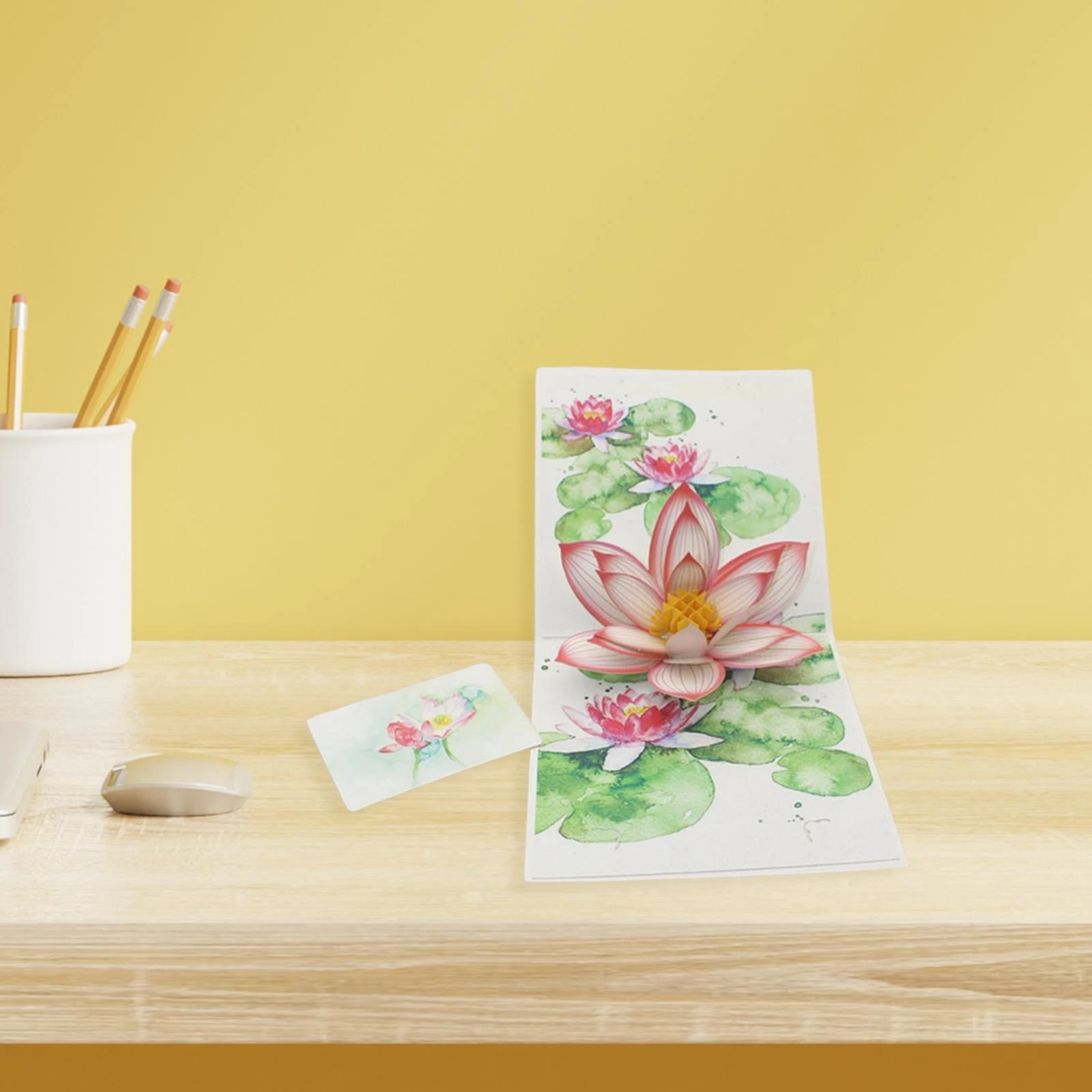 Flower Greeting Cards Gift Mother Day Valentines Halloween Lotus Popup Card|  | - AliExpress