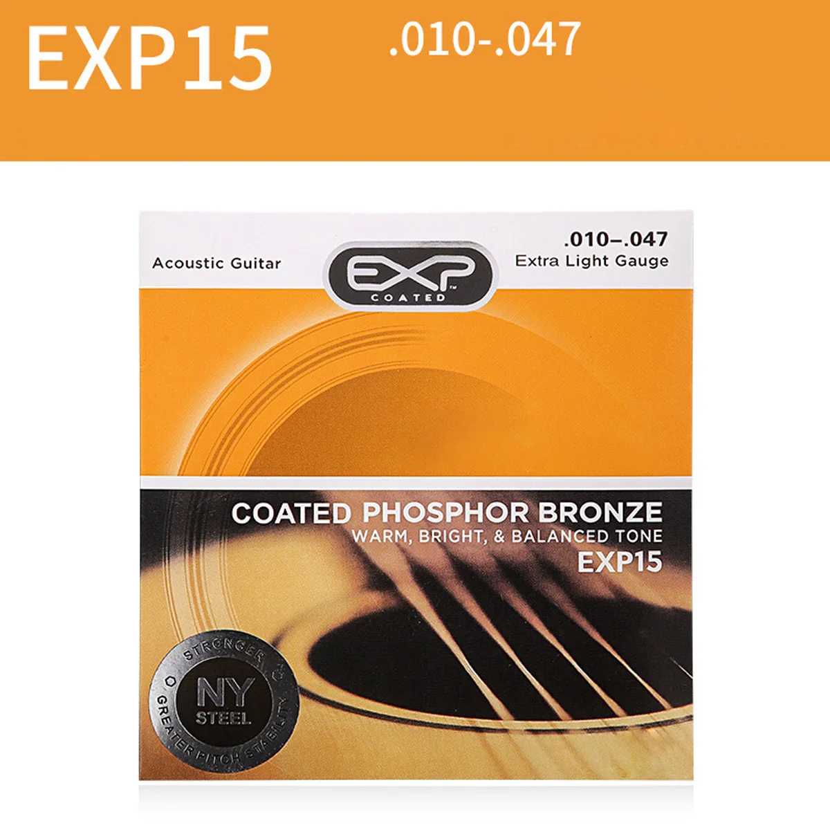 Acoustic Guitar Strings Coated Phosphor Bronze Extra Light 10-47 For 6 String Guitar