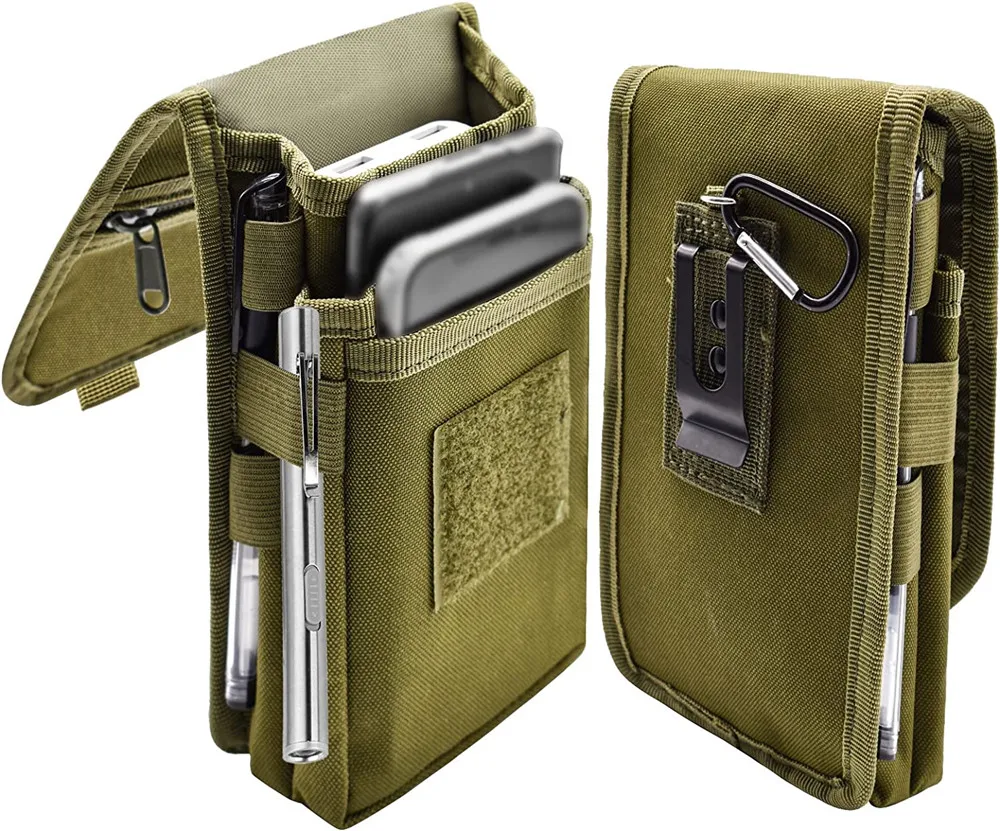 Belt Phone Pouch, Large Smartphone Holder, Multi-Purpose Tactical Cell Phone Case, Cell Phone Holder for Work, Hiking, Camping