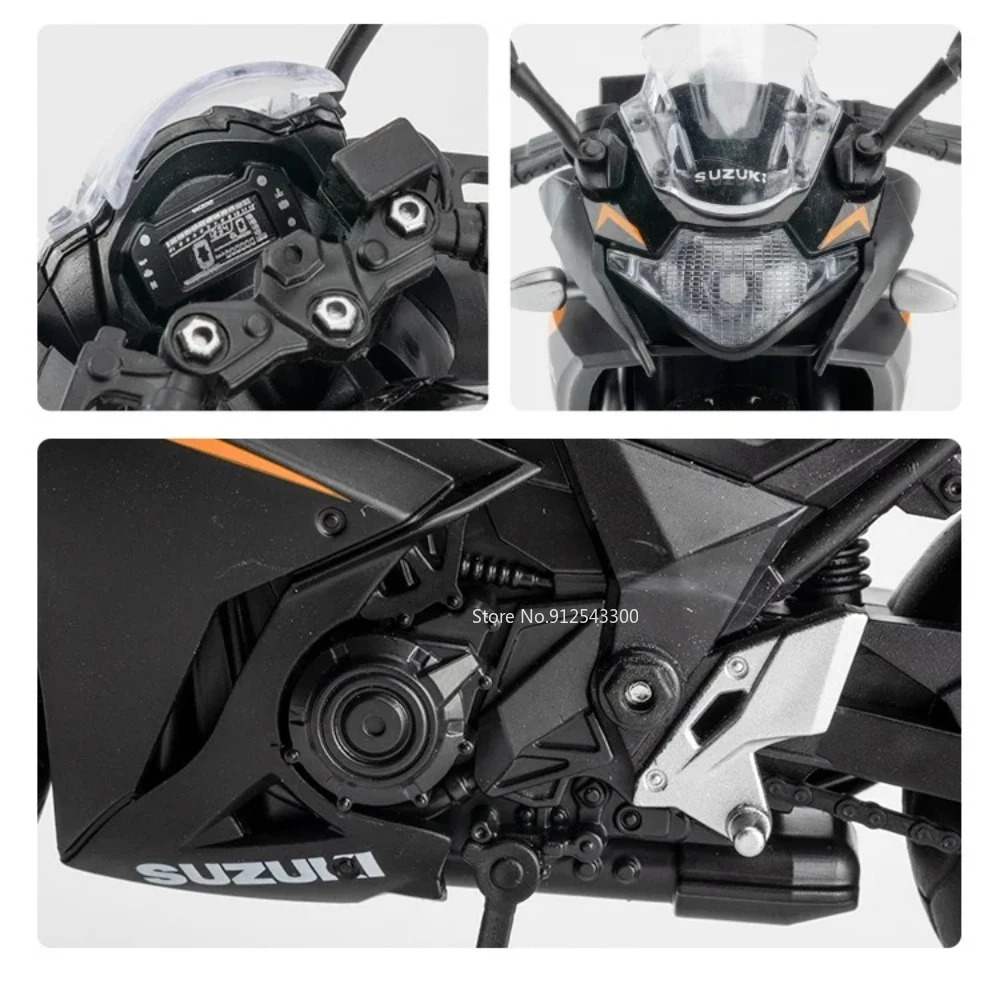 1:12 Scale Suzuki Motorcycle Model Toy with Shock Absorption - Cross-Country Motorbike Hobby Ornament