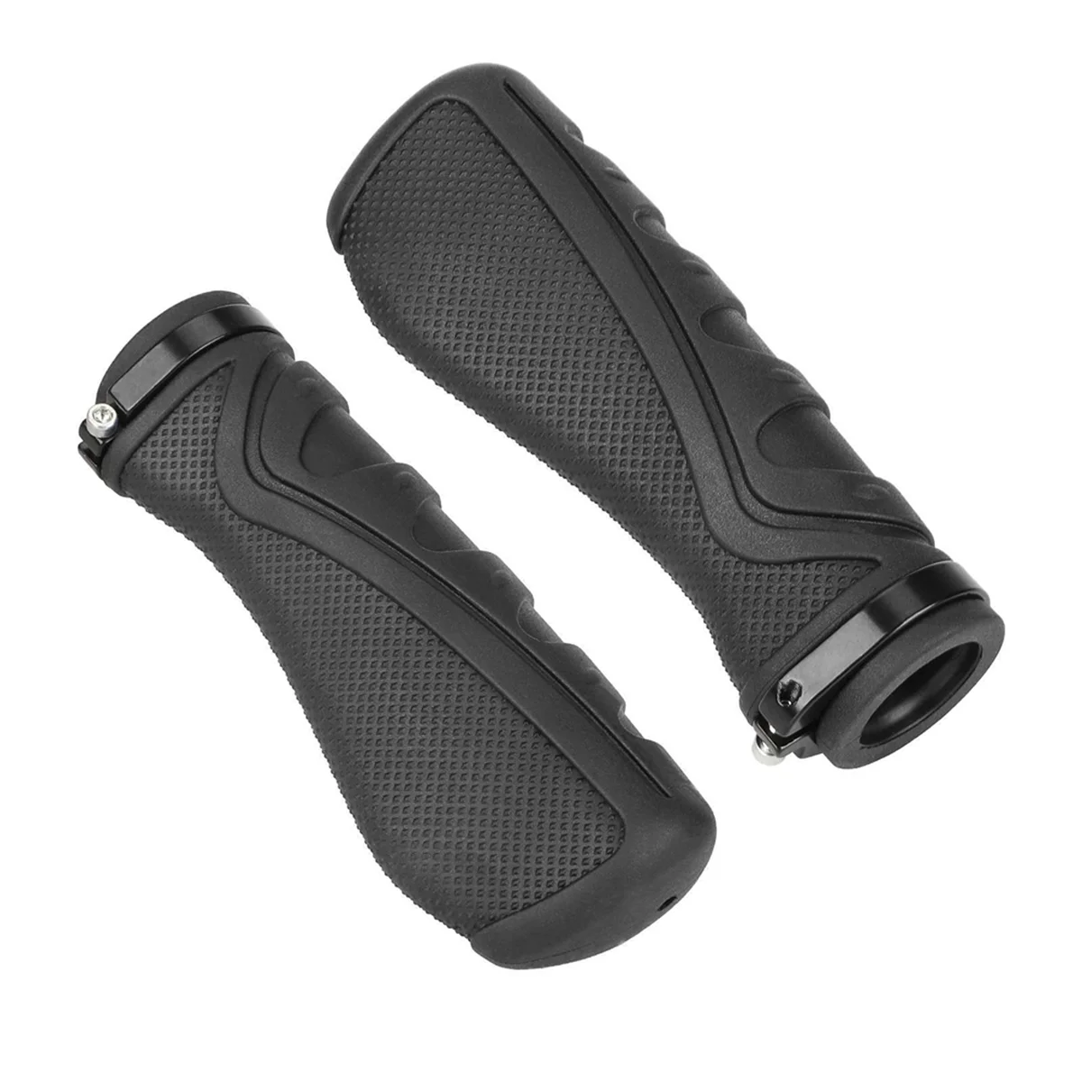 BAAU Black 22mm Shock-Absorbing Non-Slip Grips Mountain Bike Shock-Absorbing Non-Slip Grips with Locking Rings Durables