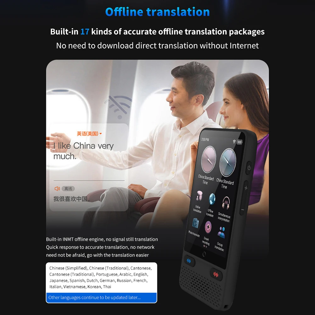 S85 Real Time Language Translator Device Instant Voice 138 Languages Online Offline Translator for Travel Business Learning