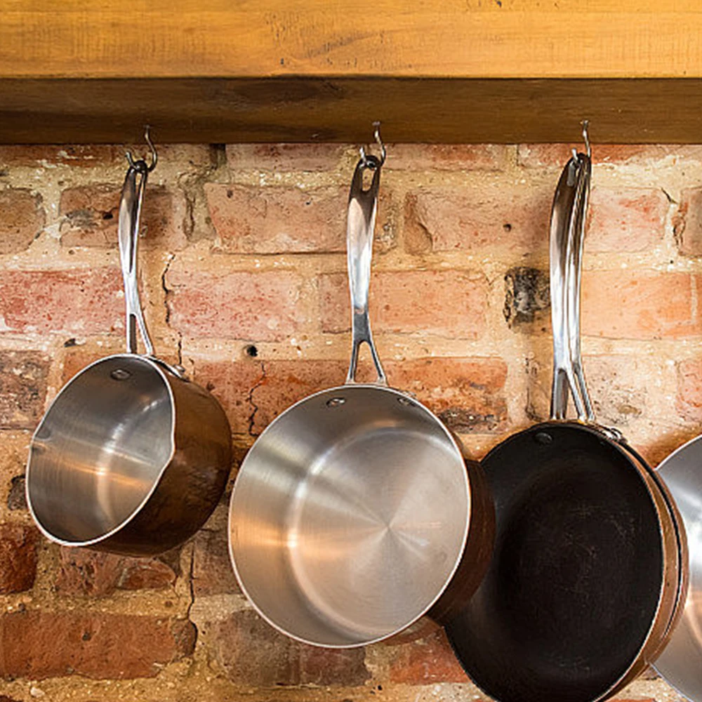 NINDEJIN 66pcs Screw hooks 3/4"-1-1/2" Black White Heavy Duty Screw in Hook Hanger Wood Wall Ceiling Hooks for Kitchen Shelf - Image 5