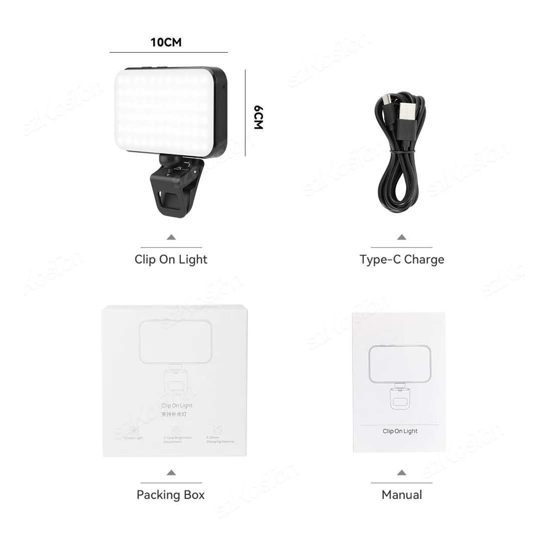 Portable LED Video Light Cube with Clip for Video Conferencing and Live Streaming
