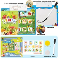 3-IN-1 Preschool Talking Book, Pattern Matching, Point Reading, Erasable Drawing Board, Comprehensive Learning Toy 3-6 Years 2