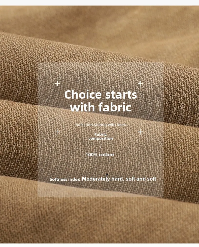 Vier-Jahreszeiten-Freizeithose aus reiner Baumwolle, Arbeitshose für Herren, gerade Hose mit mehreren Taschen – Detail 3