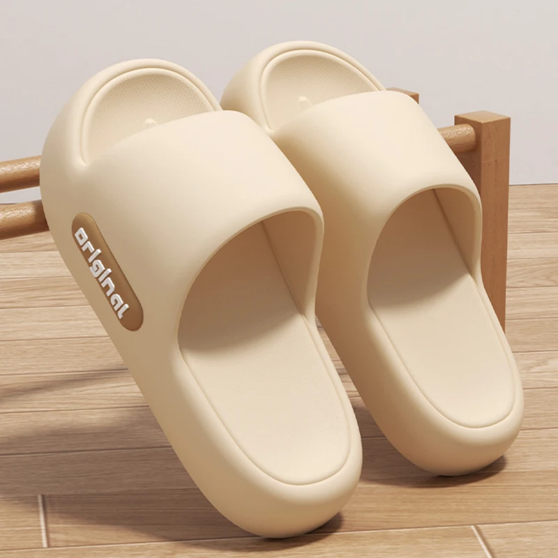 2025 Summer Platform Cloud Slippers Women Comfy Solid Color Soft Sole EVA Pillow Slides Woman Couple Non Slip Beach Flip Flops 2