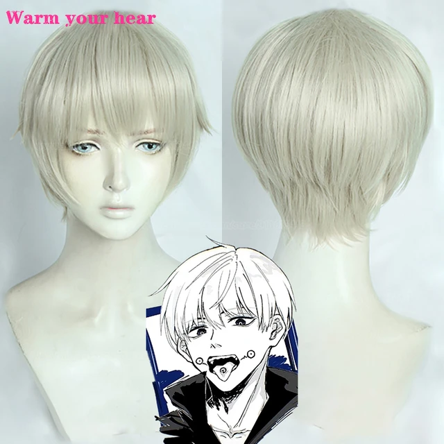 Unisex Anime Wig Black Grey Short Full Hair Wigs Cosplay Party Heat  Resistant US