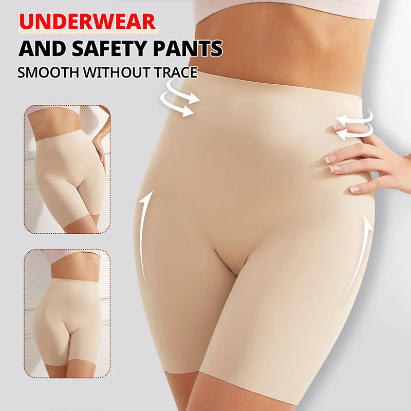 High Waist Shorts Flarixa High Waist Safety Shorts Anti Light for Women Anti Chafing Boxers Underwear Protective Panties Under Dress Cycling Pants