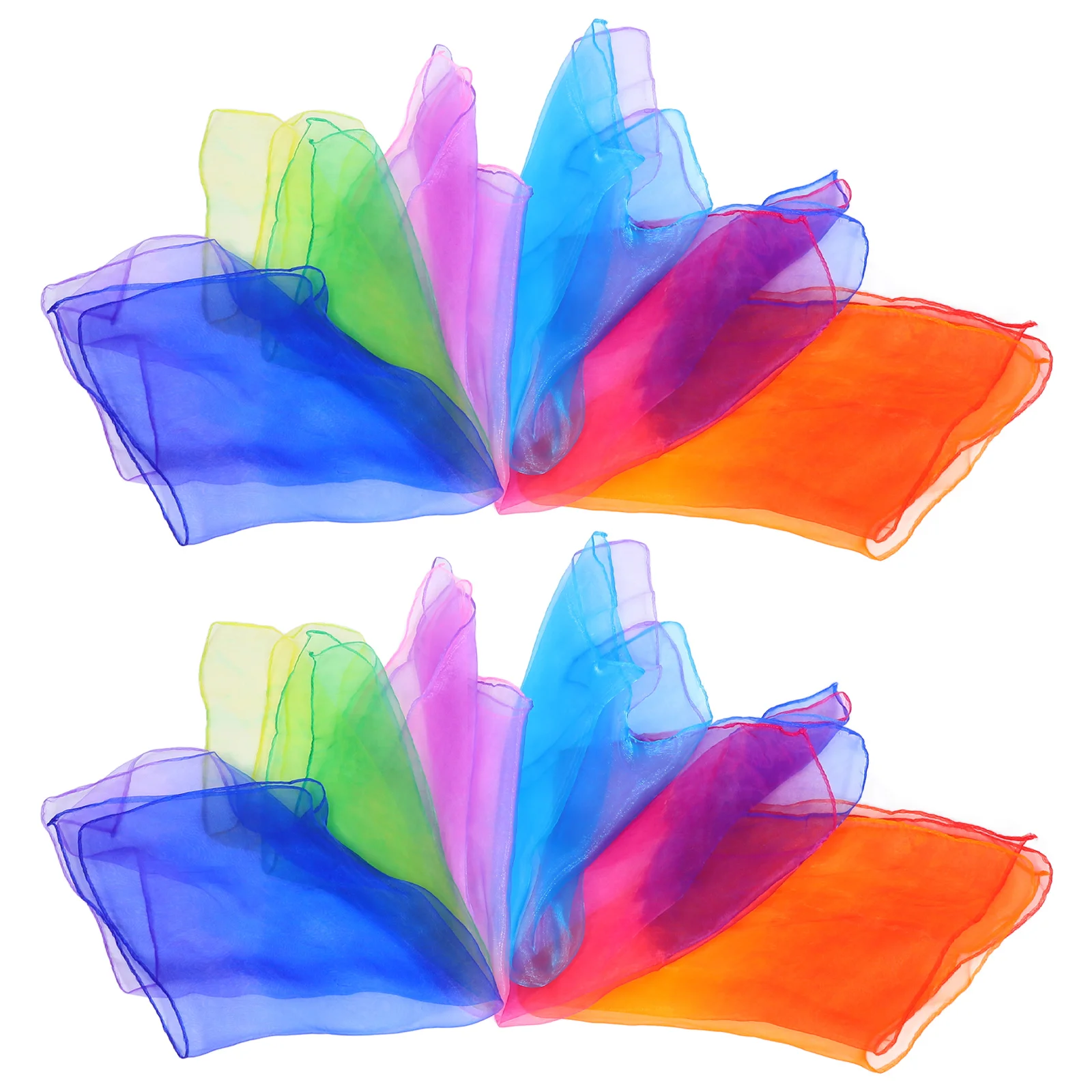 

12 Pcs Performance Props Multicolor Silk Scarf Child Velvet Dance Square Scarfs