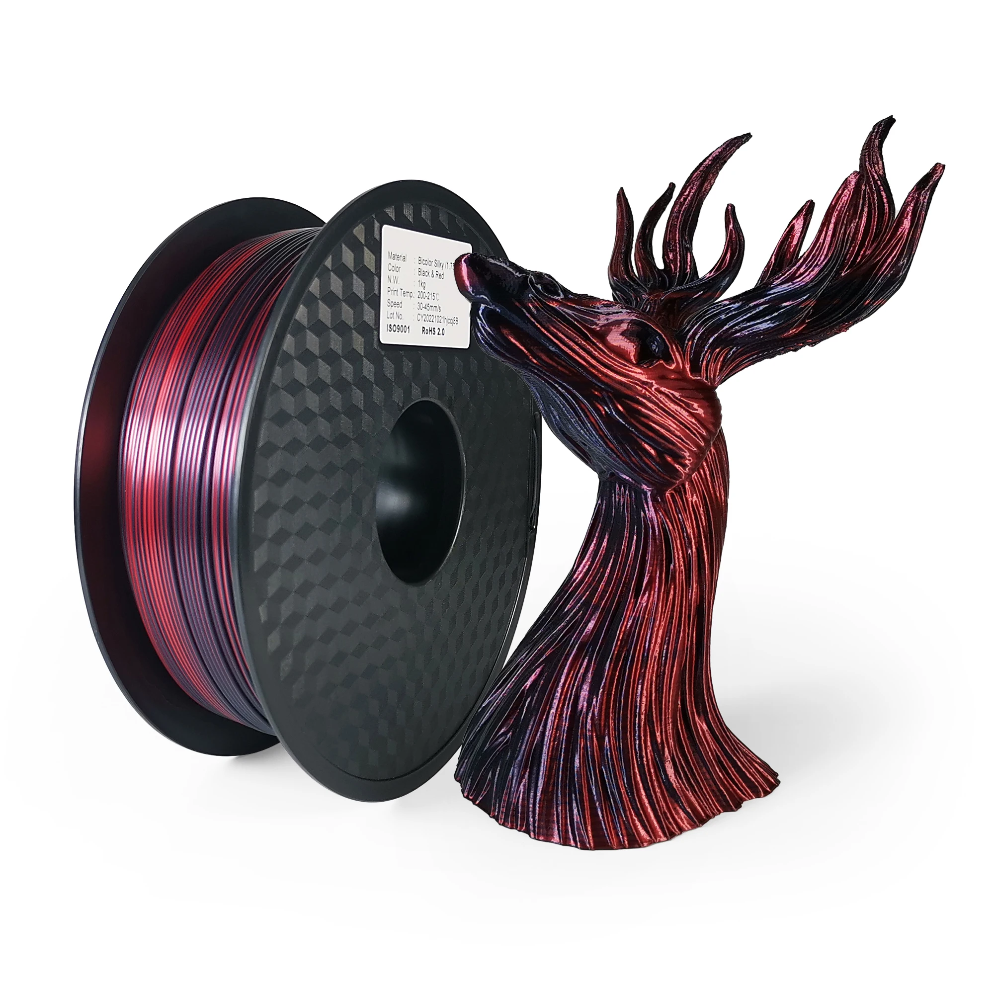 Two-tone 1.75mm PLA Silk Double Color 1kg/500g/250g 3d Printer Filament Dual Colors Silky Bicolor pla 3D Printing Material