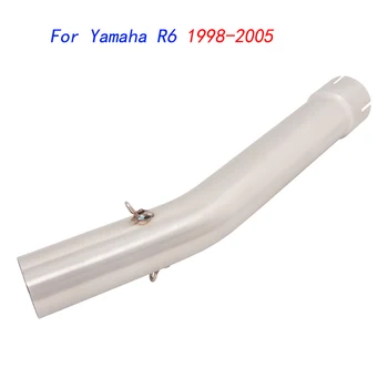 Escape Motorcycle Middle Connect Pipe Mid Link Tube Stainless Steel Exhaust System For Yamaha R6 1998-2005