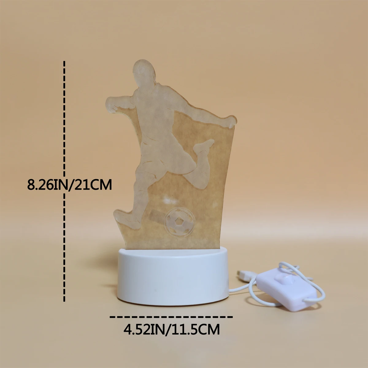 3D Creative Football Series Night Light 1pc USB Sports Decoration Home Decoration Desktop Creative Desk Lamp