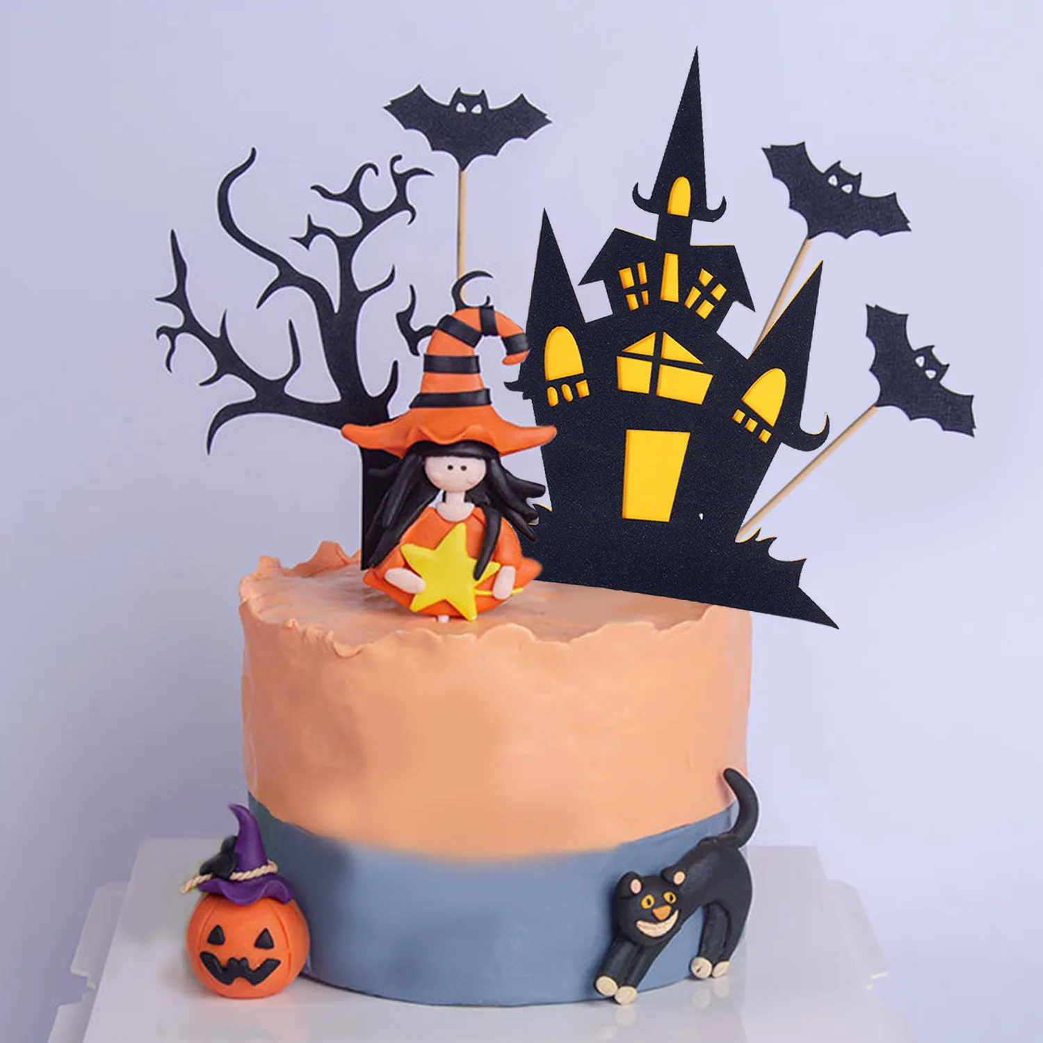Decoración 3D Para Pasteles De Halloween, Calabaza, Murciélago, Fantasma, Bolas, Decoración De Pasteles, Suministros De Cumpleaños Temáticos De Halloween (estilo 01