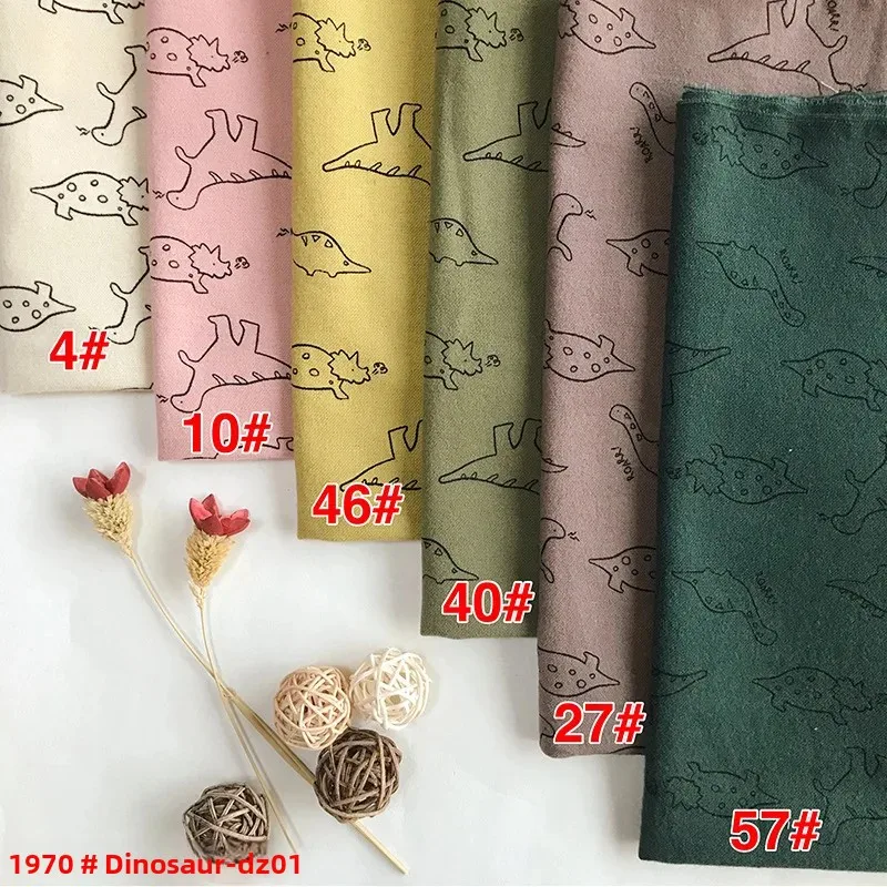 Cartoon Dinosaur Print Cotton Children's Clothing Fabric Korean Style Pure Cotton Printing Children's Cloth Material Home