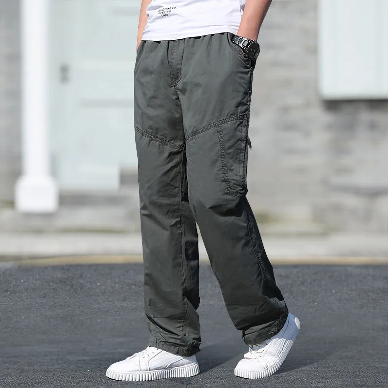 Men's Pants New Cargo Pants Outdoor Casual Pants Cotton Comfortable Thin Style Sweatpants Multi-Pocket Work Pants_viptrois.com