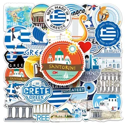 Greece City Travel Stickers Set: World Famous Tourist Landscapes Decals for Scrapbooking and Decoration (50pcs)