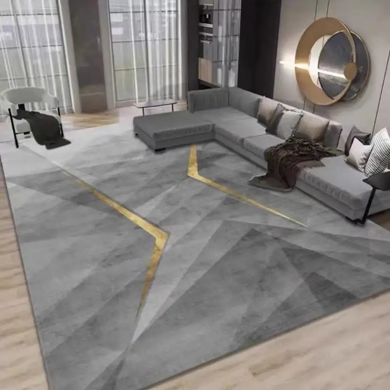 thumbnail image 1 of Alfombra de terciopelo de cristal de lujo ligera y sencilla que cubre el sofá de la sala de estar, la mesa de café, la manta para el dormitorio, manta de cama con patrón geométrico, 1 of 5