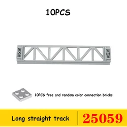 Set of 10 Roller Coaster Track Rails for MOC Building Block Creations (25059 gray)