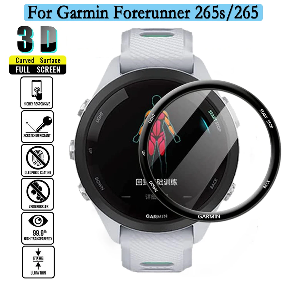 

Композитная защитная пленка 3D 1/5 шт. для часов Garmin Forerunner 265/265S, мягкая прозрачная пленка, полная защита экрана, не стекло