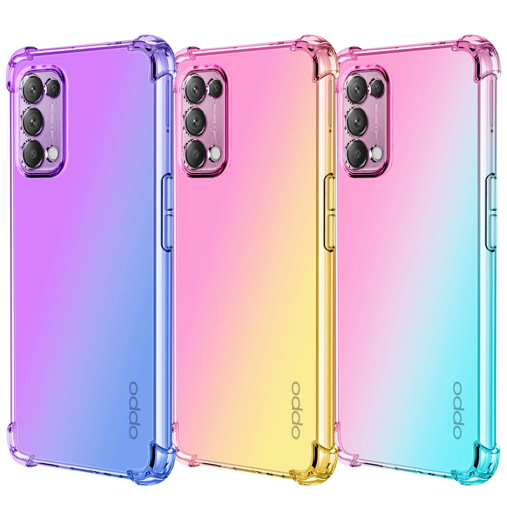 cases for oppo phones Phone Case For oppo reno 5  6 Pro 5F 5K 5Z ACE 2 Gradient Transparent Silicone Case For OPPO Reno4 4 Pro SE 4Z Reno 2F 2Z 3 Pro casing oppo