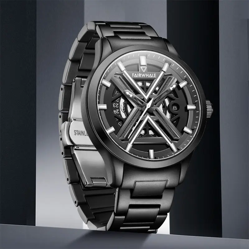 Luxury Automatic Mechanical Watch Men Unique Design Trend Skeleton