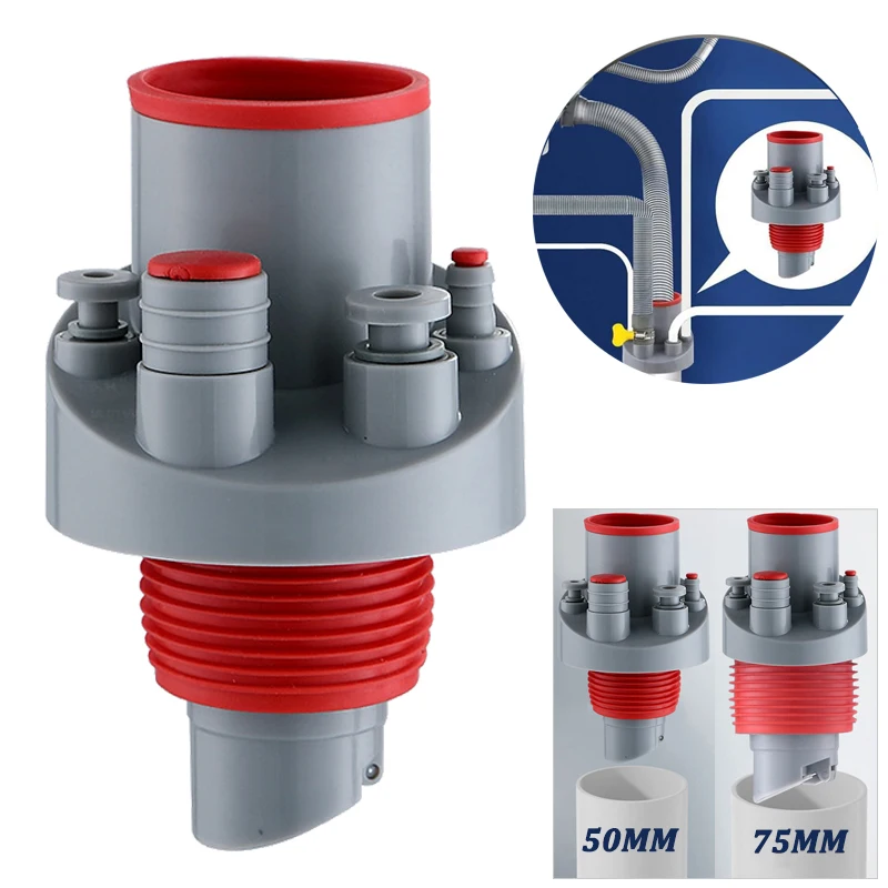 Kitchen Pipe Drainpipe Connector Five-in-One Dishwasher Sink Sewer Odor-Proof Insec Joint Water Purifier Front Filter Connector kitchen drain connector