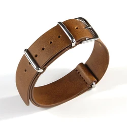 Elegant Leather Watch Band - PU Nato Strap Accessory Bracelet - 20mm (Light brown)