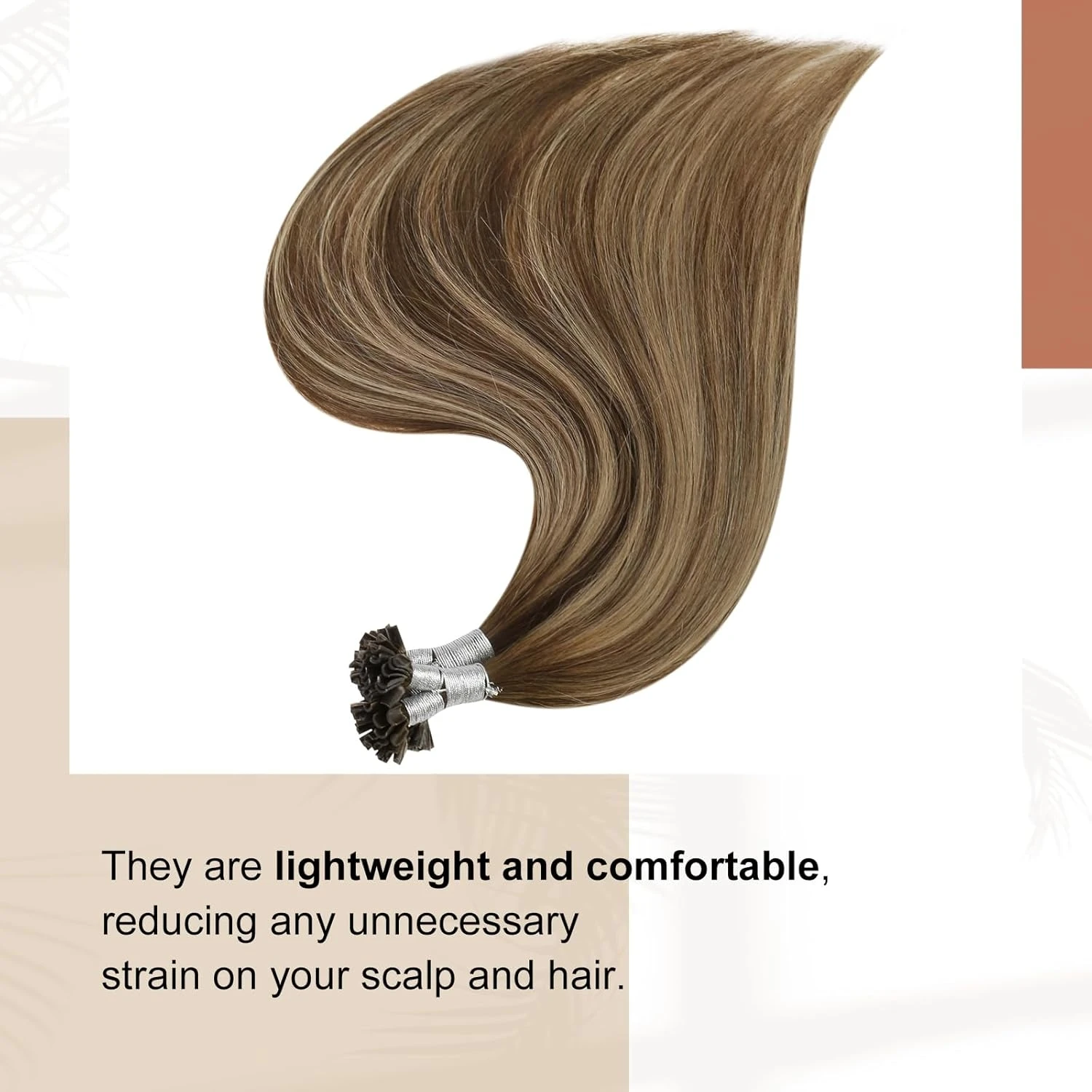 Full Shine Straight I Tip Hair Natural Real Human Fusion Hair Extensions 100 Strands Stick Tip Soft Extensions For Party