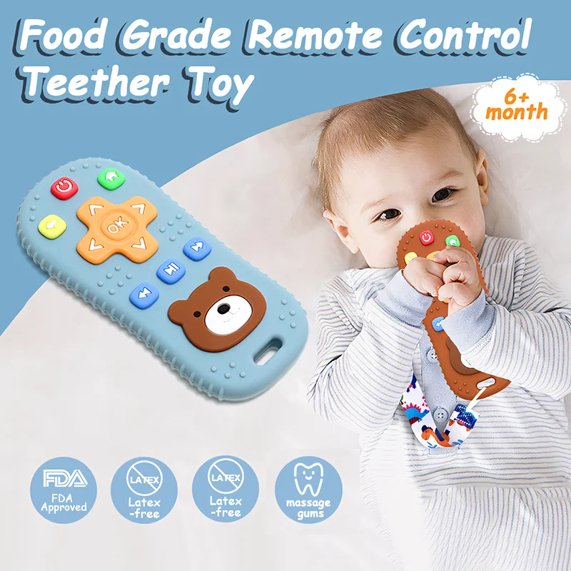  를위한 실리콘 젖니가 남 장난감 소년 소녀 6-12 개월  원격 제어 모양 Mol..