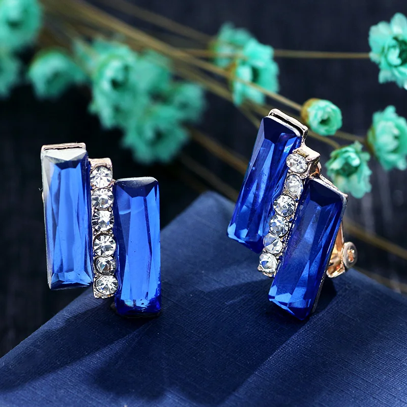 Grace Jun Rhinestone Crytsal Heart Bowknot Clip on Earrings Without Piercing for Women Party Wedding Cute Ear Clip ear clip earrings clip earrings ear clip ear accessories
