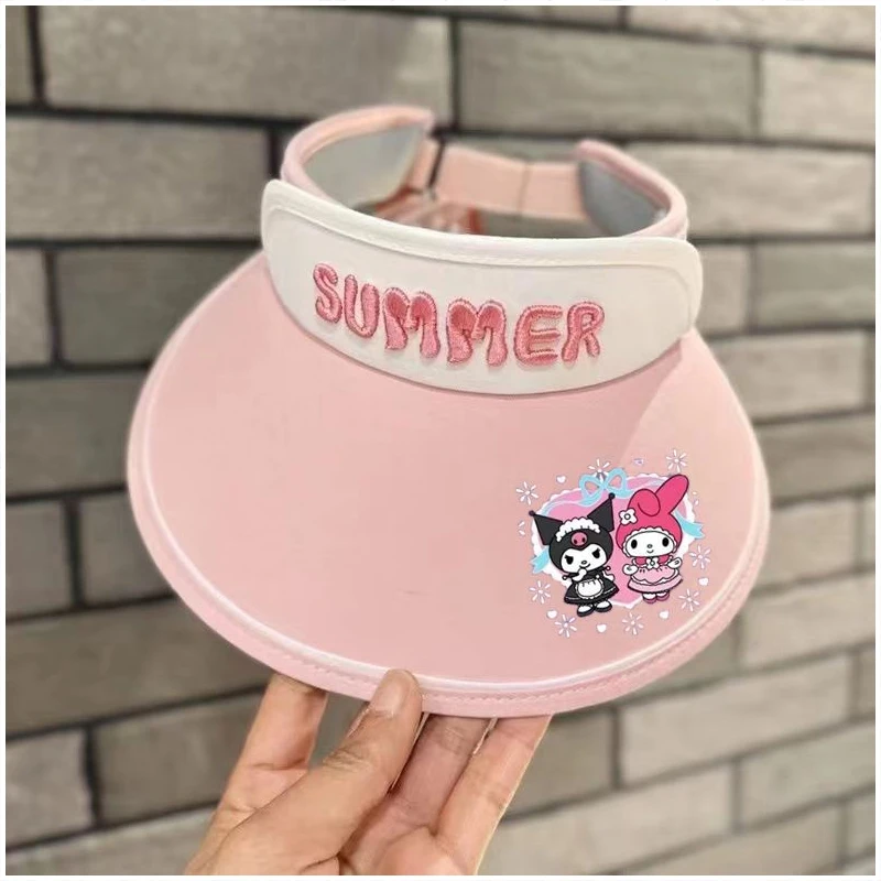 

Summer Kuromi Anime Kawaii Sanrio Sunscreen Empty Hat Cute My Melody Cartoon Ins Children Uv Sun Cap Gifts Toys for Kids