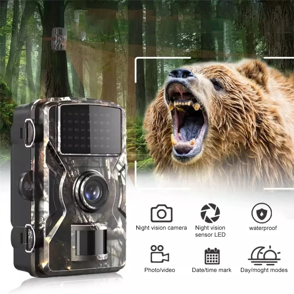 Mini Hunting Camera 16MP Wild Trail Camera Infrared Night Vision Outdoor Motion Activated Scouting 0.7S Trigger Photo Trap