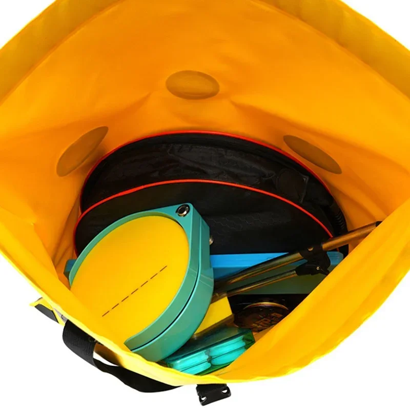 PVC Portable Folding Fishing Bag, Large Capacity Handbag, Soft Tackle Bags, Multifunctional, Waterproof, Fishing Gear Storage