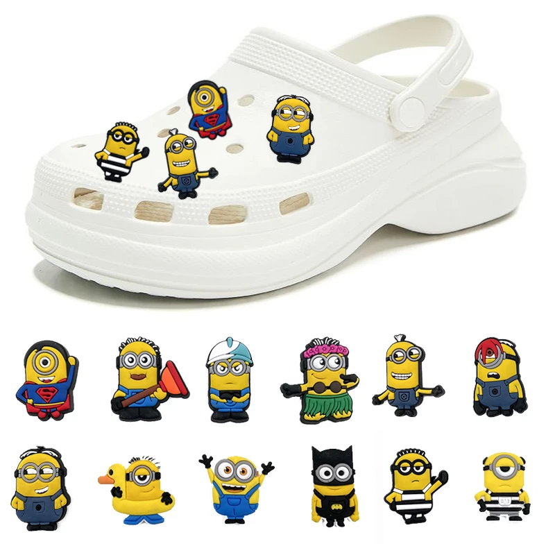 

Beast Kingdom Despicable Me Minions PVC Croc Charms Anime Shoe Accessories Jibz Fashion Boys Sandals DIY Crocs Shoes Buckle