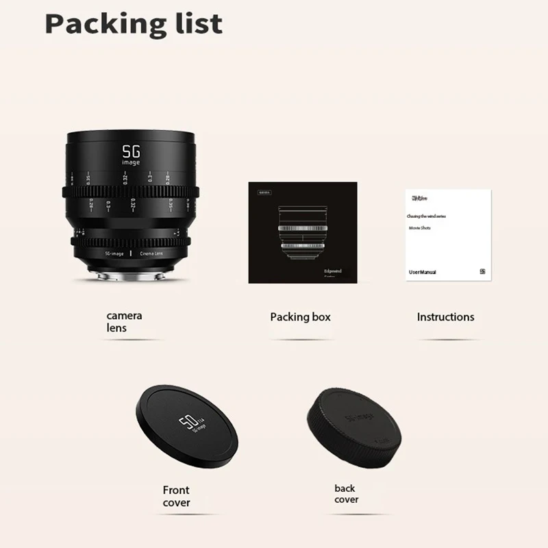 SGimage Full Frame 25mm 35m 50mm 75mm T1.4 Manual Focus Cine lens