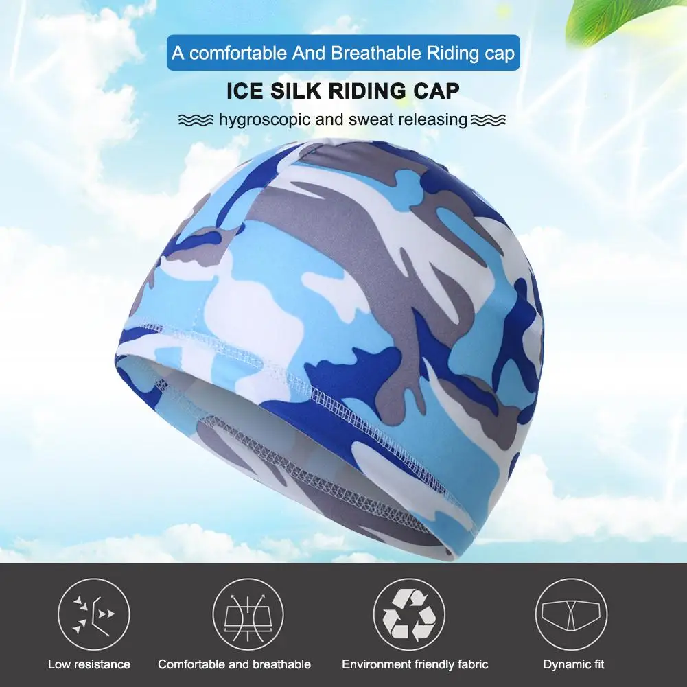 Men Cycling Cap Cooling Skull Beanie Cap Breathable Sweat Adsorption Cycling Helmet Running Quick Dry Hat Elastic Sunscreen Cap 5