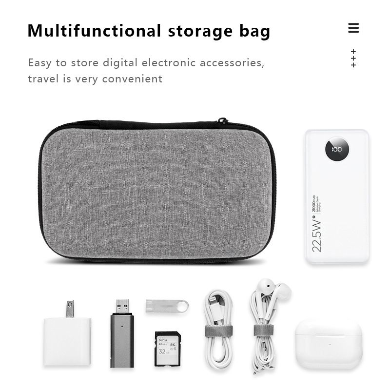 Mini Portable EVA Storage Bag Pouch Carrying Bag Zipper Earphone Case For Airpod Earphone/Phone/Charging Cable Accessories