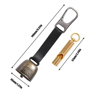 Loud Bear Bell Hiking Gear Alloy Bear Bells With Silencer Emergency Bell For Outdoor Fishing Survival, Hiking, Biking, Climbing 6