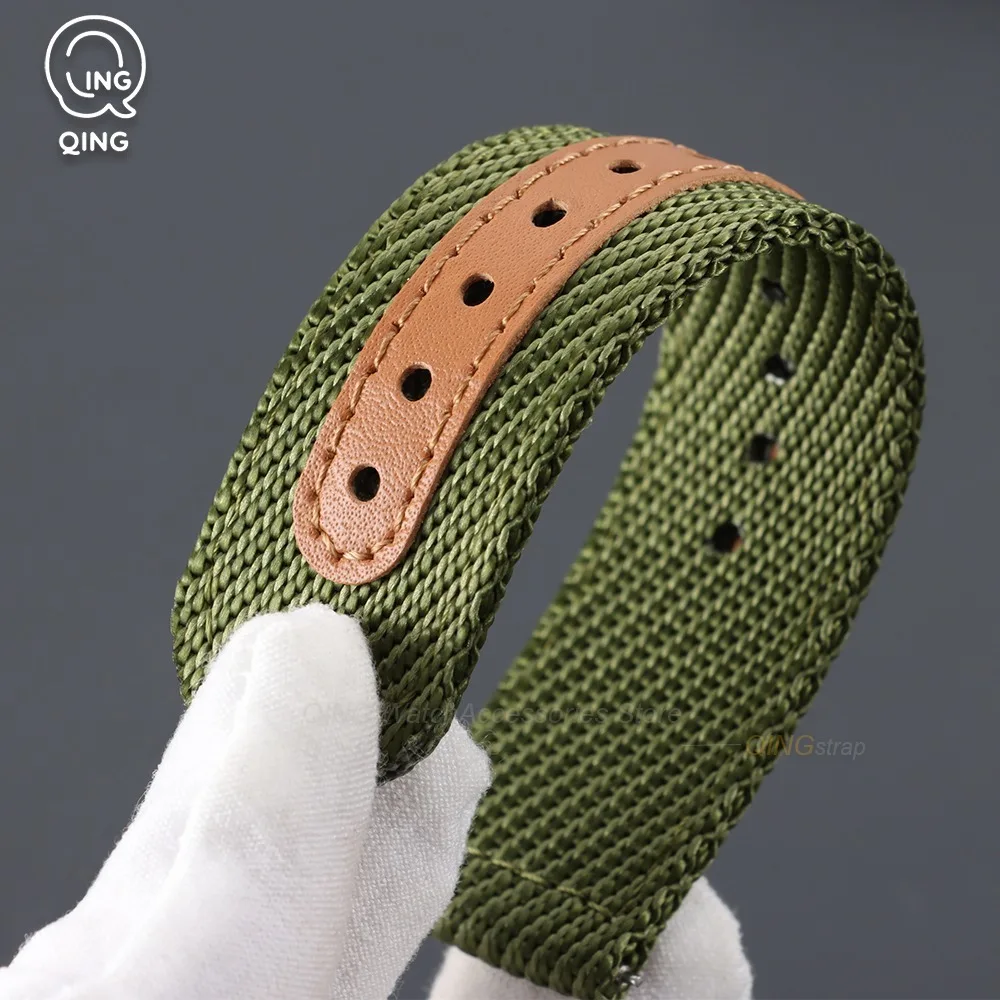 Enhanced Product Title: Durable Nylon Military Sport Watch Strap - Breathable & Soft Wristband