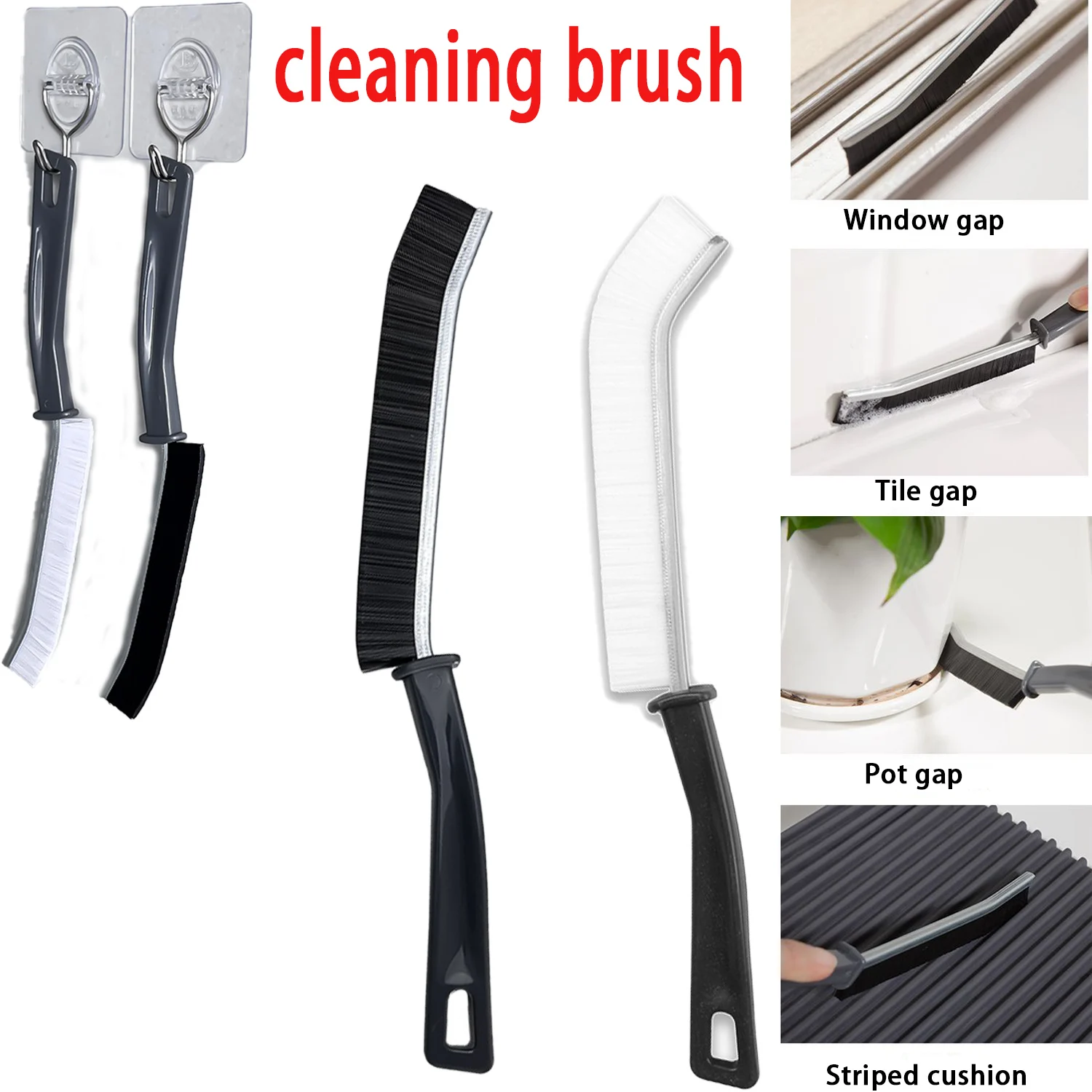 

Household Gap Cleaning Brush Durable Grout Hard Bristle Long Handle Cleaner Brush for Tile Joints Dead Angle Shower Floor Lines