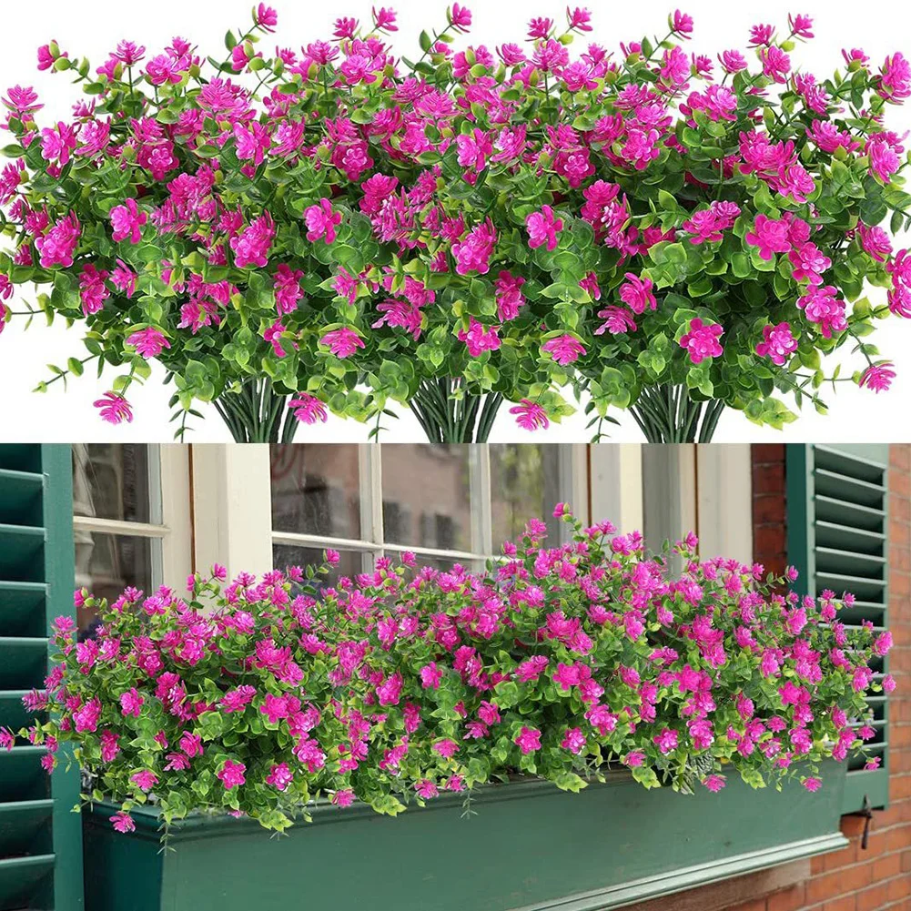 

1pcs Artificial Flower Eucalyptus Tea Flower Bouquet Fake Flower 7 Head Small Bud Lavender Bride Wedding Home Garden Decor