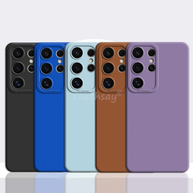 Per Samsung Galaxy S24 Ultra Custodia Protettiva Per Fotocamera Custodia In Silicone Liquido Samsung S24 Ultra Cover Anti-Goccia Custodia S24 Ultra