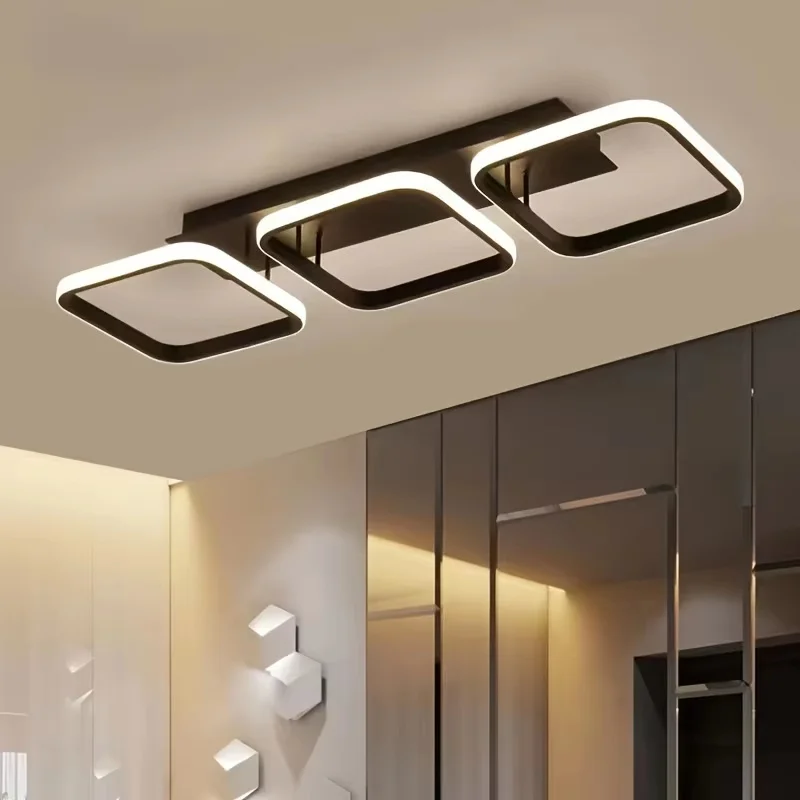 lampade da soffitto led moderne illuminazione per corridoio luce a led montata i vista 1 Plafoniera Ferro Acrilico — 3 Temperature Colore Corridoio - immagine 13