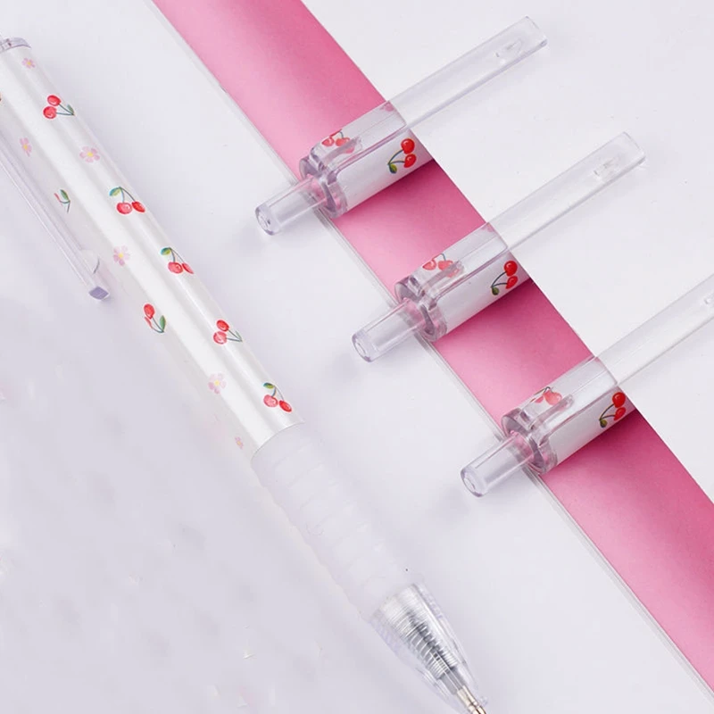 2 Pcs Cherry Blossoms 0.5mm Press Gel Pens Black Ink Fine Point for Writing Journaling Notetaking Students Stationery 2