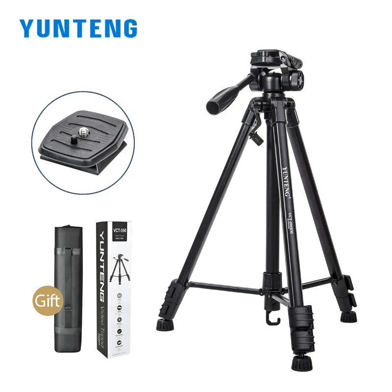 YUNTENG VCT-590 Portable Tripod Head Set Photography
