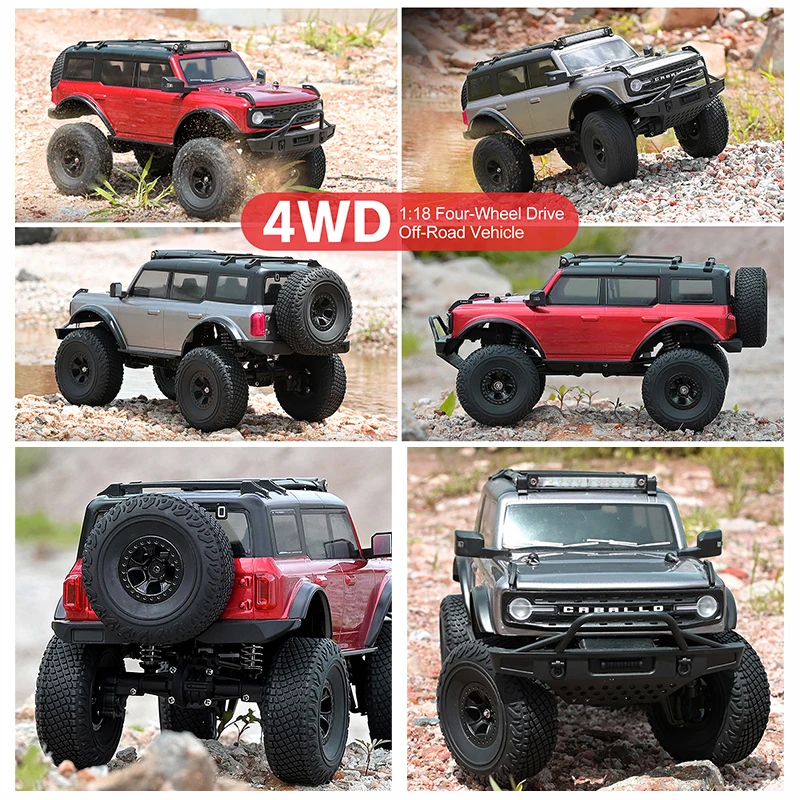 Wltoys 4륜 구동 클라이밍 RC카, 풀스케일 컨트롤러, LED 디퍼렌셜 및 크루즈 컨트롤 기능 탑재, 야외용 무선 조종 레이싱 자동차