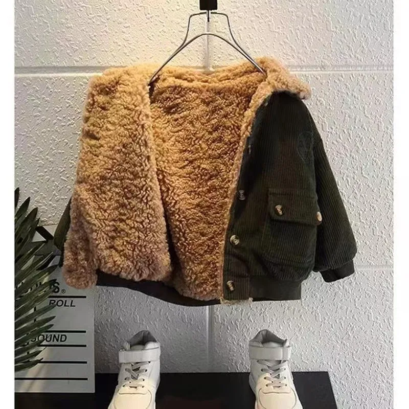 Children's Parkas Boys Winter Warm Coats Teen Fashion Jackets Thicken Kids Winter Outdoor Coat Baby Parka New